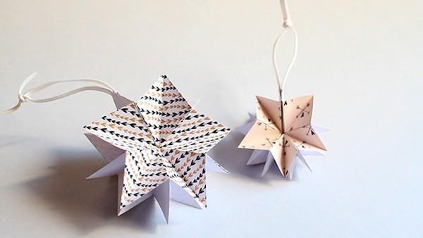 χαρτί περιτυλίγματος origami χριστουγεννιάτικες ιδέες χάρτινα αστέρια