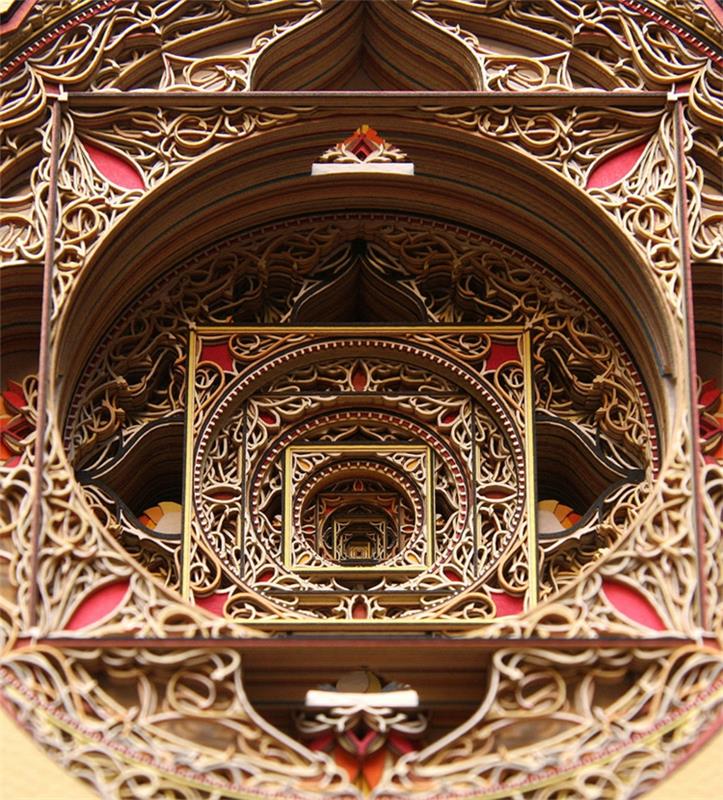 πολυεπίπεδη τεχνική κοπής με λέιζερ χαρτί τέχνη eric standley γεωμετρικά σχήματα θρησκευτικά σύμβολα