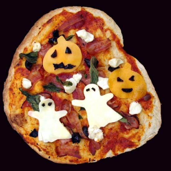 Απόκριες πίτσα γαρνιτούρες ιδέες φαντάσματα