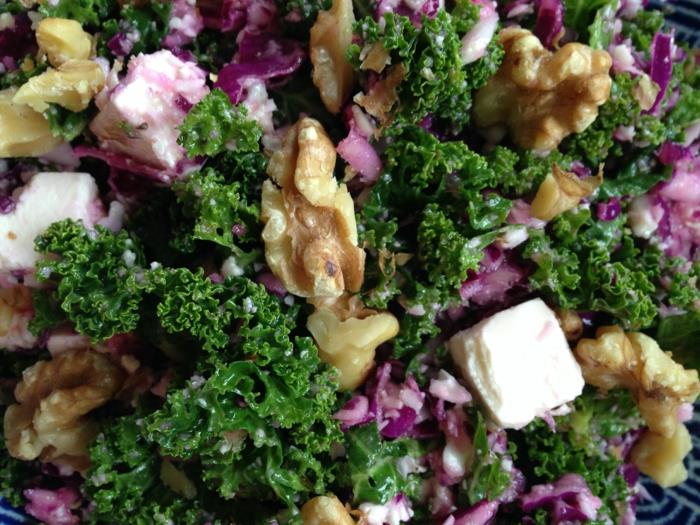 υγιεινό φαγητό τροφίμων υγιεινές σαλάτες λάχανο φέτα καρύδια