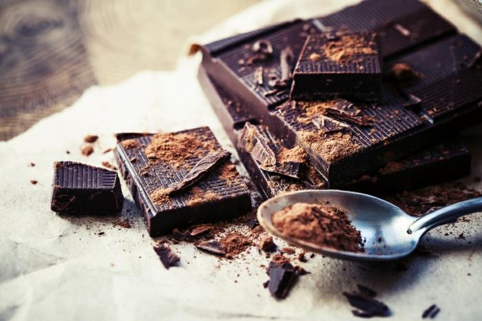 υγιεινή τροφή μαύρη σοκολάτα υγιή αντιοξειδωτικά