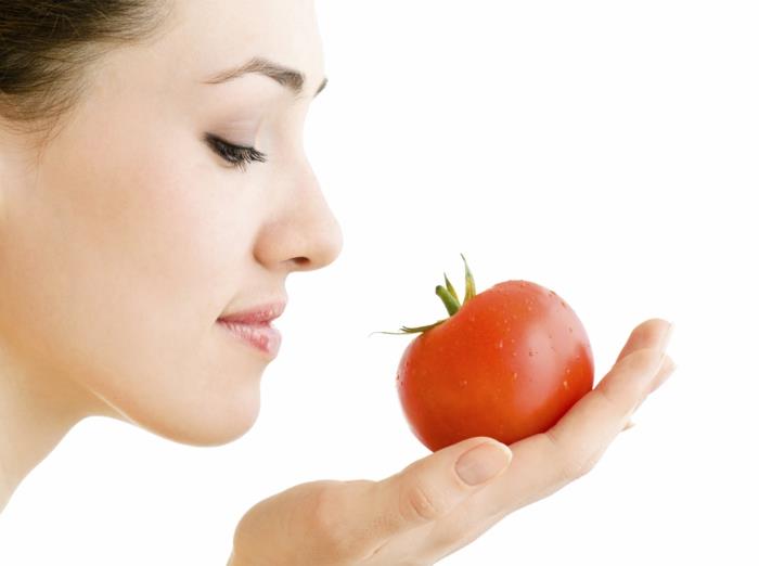 υγιές δέρμα τροφή ντομάτα τρώτε υγιεινά