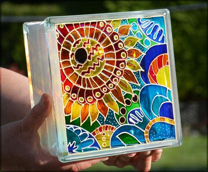 ζωγραφική γυαλί vitrage παράθυρο τούβλο γυαλί