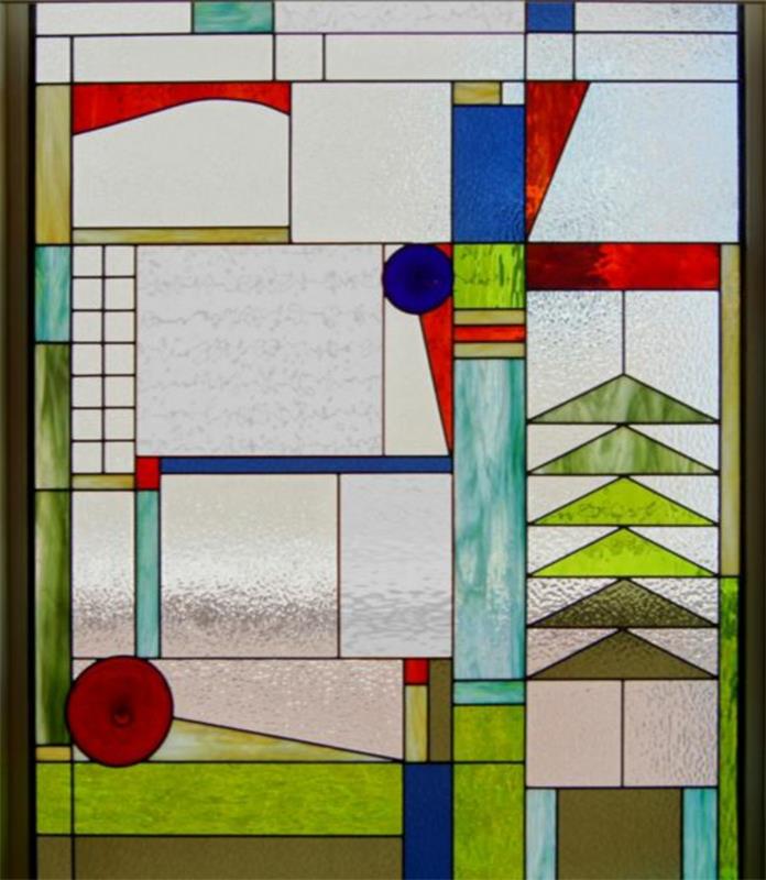 γυαλινη ζωγραφια vitragen παραθυρο μοντέρνα σχέδια πράσινα
