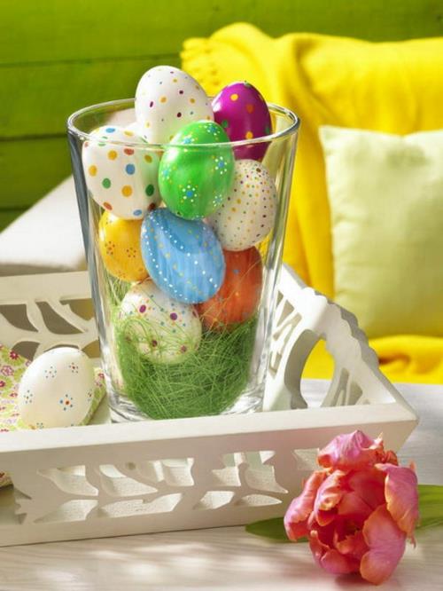 γυάλινο γρασίδι πασχαλινά αυγά δροσερή διακόσμηση ιδέες Πάσχα 2014