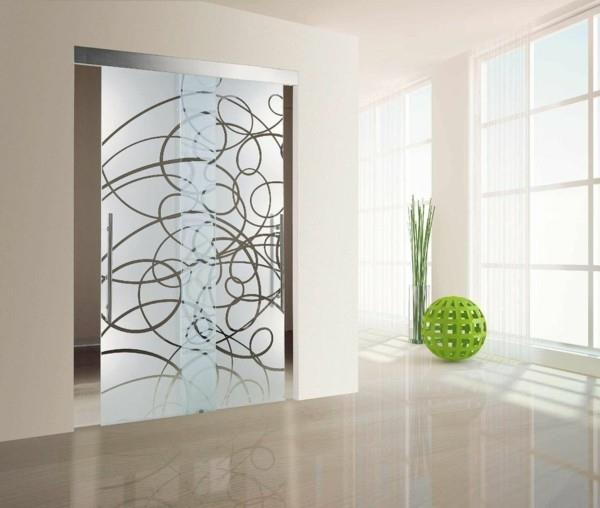 γυάλινες πόρτες διακοσμητικό γυαλί μοντέρνο εσωτερικό σχεδιασμό