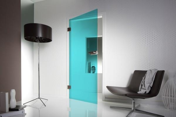 γυάλινες πόρτες χρωματιστό γυαλί μοντέρνο σαλόνι