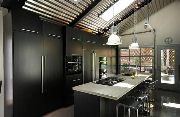 λεία μαύρα χρώματα για ντουλάπια κουζίνας ψυγείο σόμπα μέταλλο