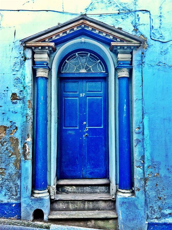 φθηνές μπροστινές πόρτες χρωματιστές μοντέρνες μπροστινές πόρτες σε μπλε χρώμα