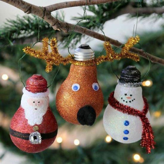 φθηνά χριστουγεννιάτικα στολίδια αστεία χριστουγεννιάτικα στολίδια φτιαγμένα από λαμπτήρες