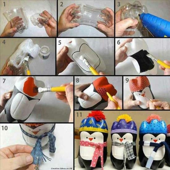 φθηνά χριστουγεννιάτικα στολίδια πιγκουίνος χειροτεχνίες από μπουκάλια κατοικίδιων ζώων