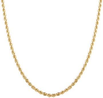 „Sterling Essentials“ 14k auksu padengta itališka lazeriu supjaustyta virvių grandinė