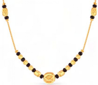 Büyük Boncuklu Altın Mangalsutra Tasarımları