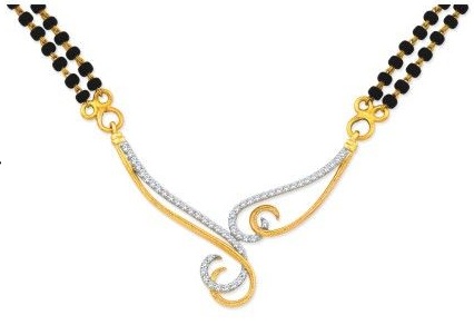 Güzel Elmas Çivili Mangalsutra Tasarımı