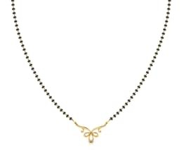 Altın Mangalsutra ile Çiçek Tasarımlı Kolye Seti