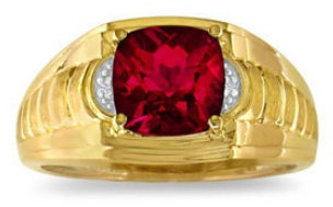 Auksinis žiedas su rubinu vyrams
