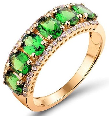 Auksinis žalias žiedas mergaitėms