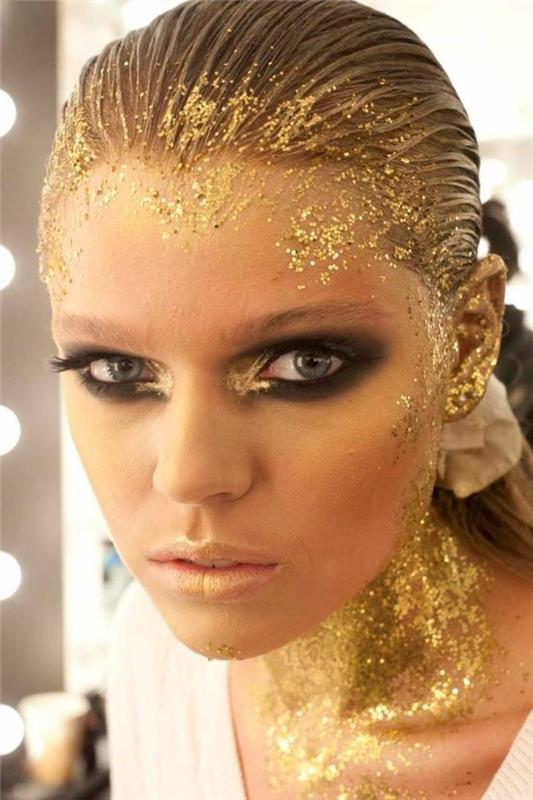 χρυσό shimmer make up make up γυναίκες καρναβαλιού