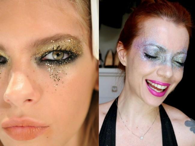 χρυσό ασημένιο glitter ιδέες make up make up καρναβάλι