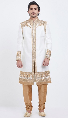 Balta ir auksinė Sherwani