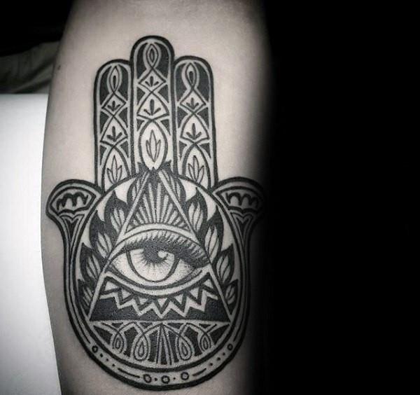γραφικό τατουάζ hamsa με μάτι