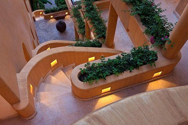 Σκάλες από γρανίτη για εξωτερικά ξύλινα κάγκελα