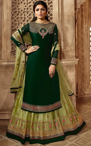Yeşil Georgette Lehenga Choli