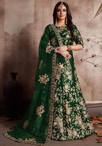 Yeşil Gelin Lehenga