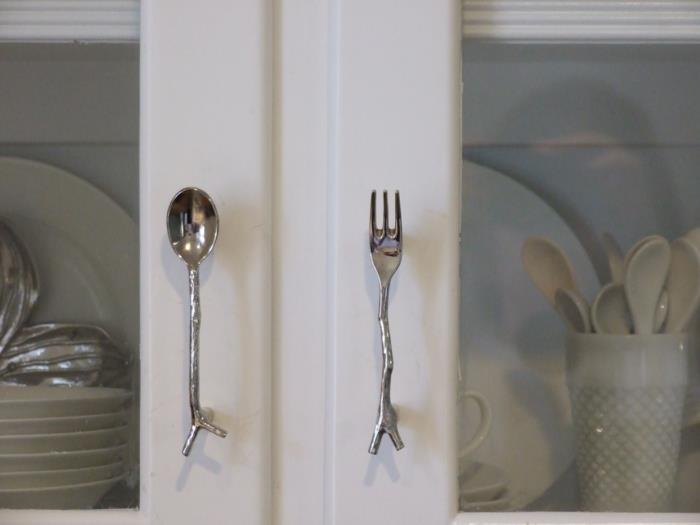 λαβές για ντουλάπια κουζίνας ασυνήθιστες ιδέες μαχαιροπίρουνα