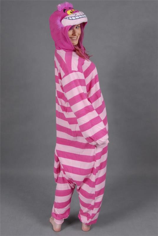 Cheshire cat κοστούμι ροζ μωβ λωρίδες εργονομικές