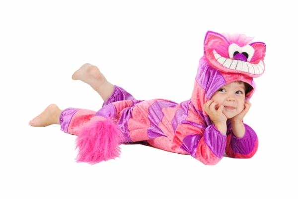 Cheshire Cat DIY Kids Κοστούμι Ροζ Μωβ Λωρίδες Μικρές