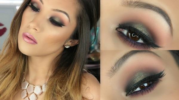 πράσινο shimmer smokey eyes make-up