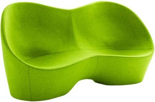πράσινες σχεδιαστικές καρέκλες και πολυθρόνες άνετα επικαλυμμένες πολυθρόνες καναπέ karim rashid