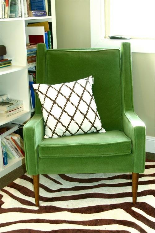 πράσινες καρέκλες σχεδιαστών άνετα επικαλυμμένες πολυθρόνες μαξιλάρια σε σχήμα διαμαντιού