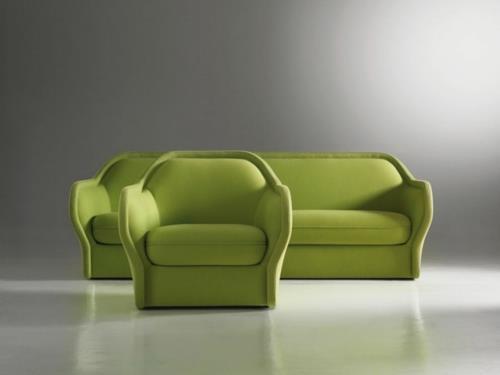 πράσινες σχεδιαστικές καρέκλες και πολυθρόνες άνετος ταπετσαρισμένος καναπές