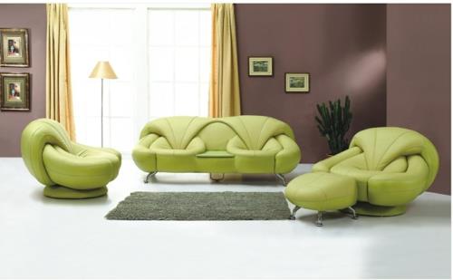 πράσινες σχεδιαστικές καρέκλες δερμάτινη επίπλωση σαλονιού
