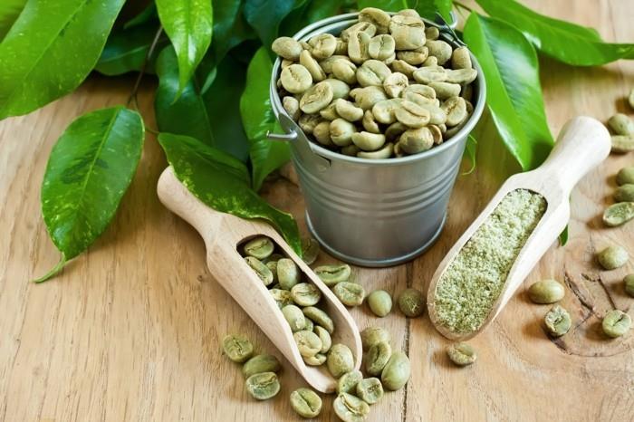 πράσινος καφές υγιής απώλεια βάρους σε σκόνη πράσινα φασόλια