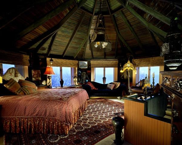 υπέροχο μαροκινό εσωτερικό σχέδιο κρεβατοκάμαρας οροφής κρεβατοκάμαρας