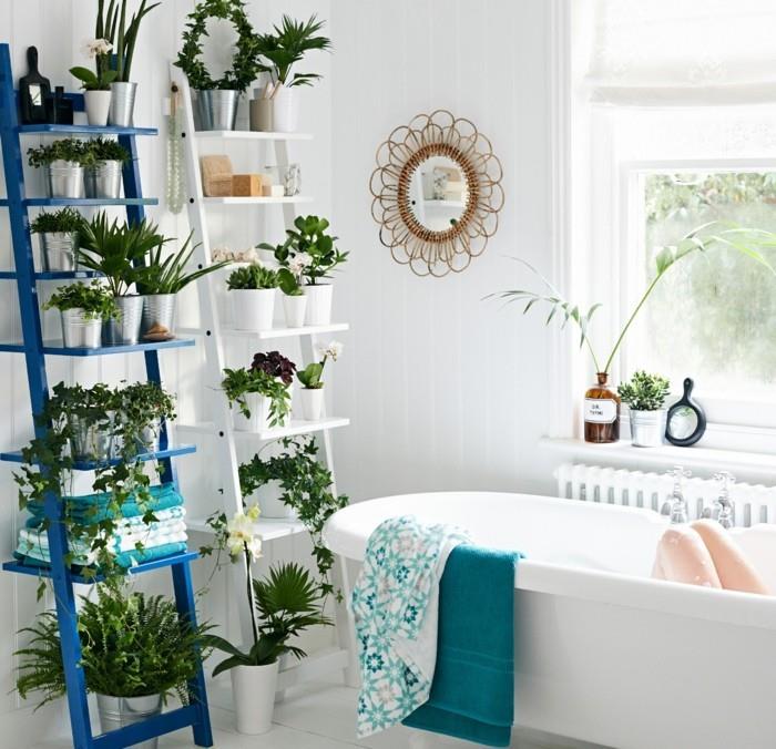 πράσινα φυτά μπάνιο μπάνιο etagere