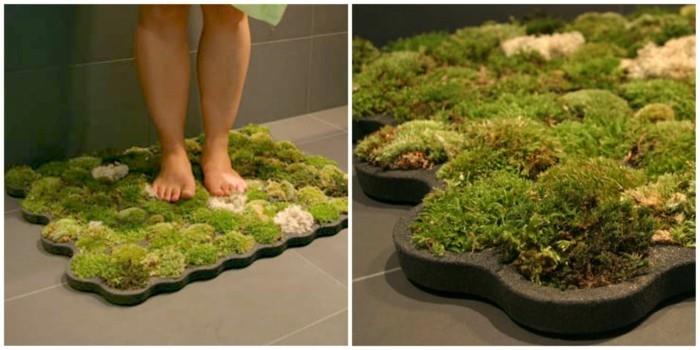 πράσινα φυτά βρύα σχεδιασμού μπάνιου