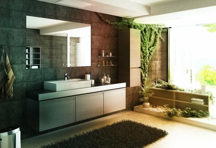 πράσινα φυτά εσωτερικού χώρου μπάνιο σχεδιασμό μοντέρνο διαμέρισμα