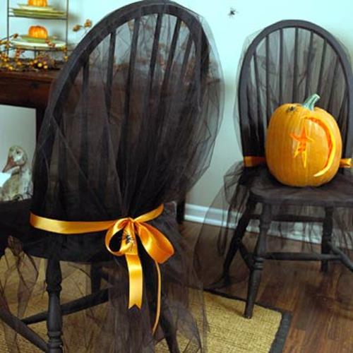 ανατριχιαστικές καρέκλες μαξιλάρια μαύρο πορτοκαλί κάλυμμα καθίσματος