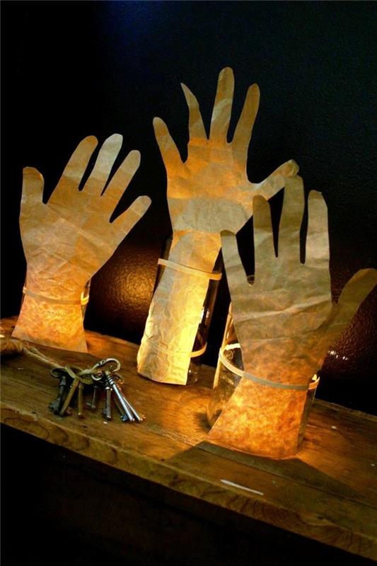Απόκριες φερμουάρ φθινοπωρινή διακόσμηση diy ιδέες διακόσμησης χάρτινα χέρια