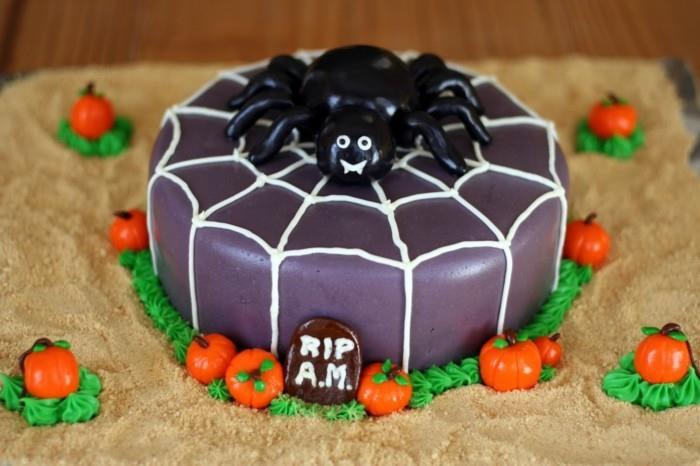 ιδέες αποκριών κολοκύθες αράχνη κέικ