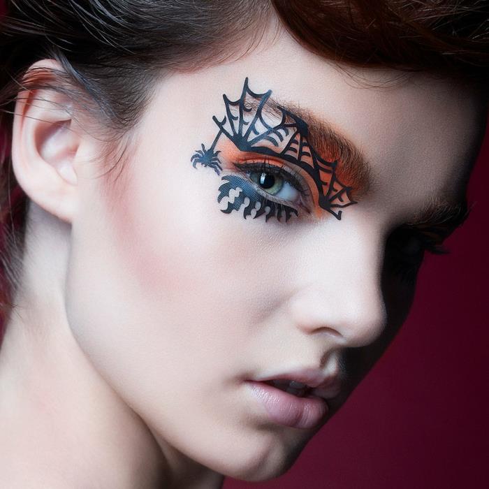 Απόκριες ιδέες μακιγιάζ spider web γυναίκες σκιά ματιών