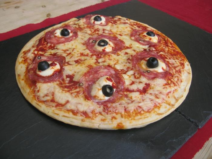 ιδέες για πάρτι αποκριών που προετοιμάζουν μάτια πίτσα φαγητού