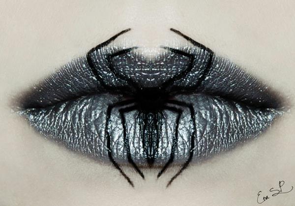 Απόκριες make up χείλη ασημί