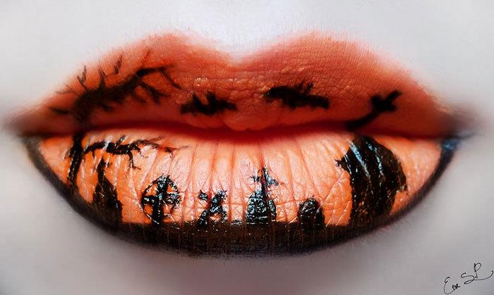 συμβουλές μακιγιάζ αποκριών από το eva pernas χείλη make-up πορτοκαλί