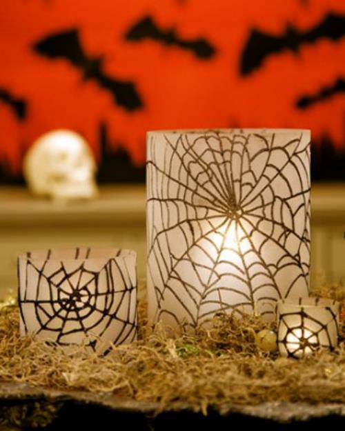αποκριάτικα διακοσμητικά φανάρια με μοτίβα αράχνης