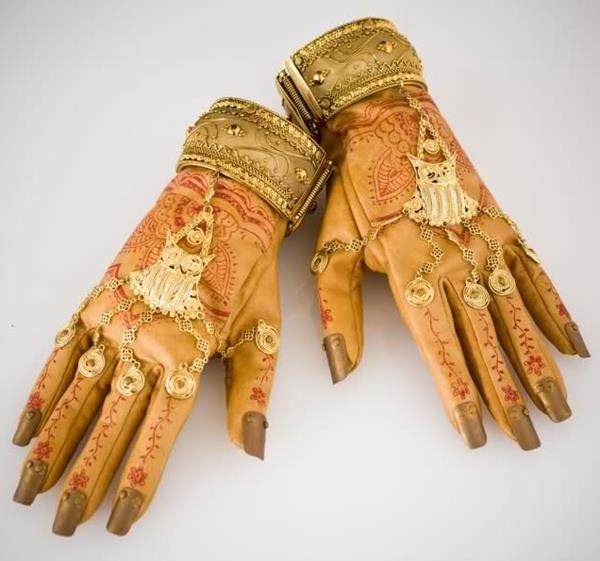 γάντια που πλέκουν χίντι χρυσά κοσμήματα